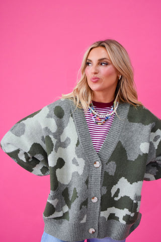 Taryn Camo Oversized Cardigan