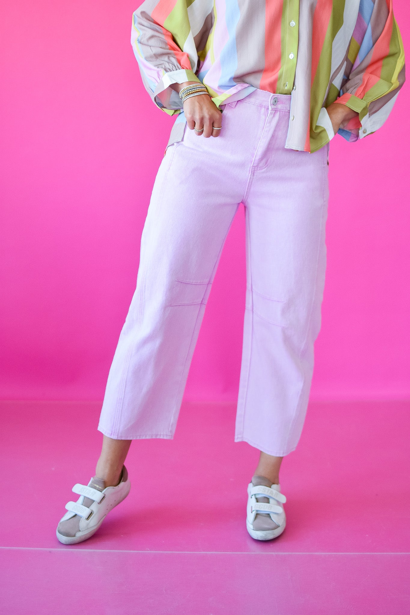 Chandler Barrel Jeans in Pink