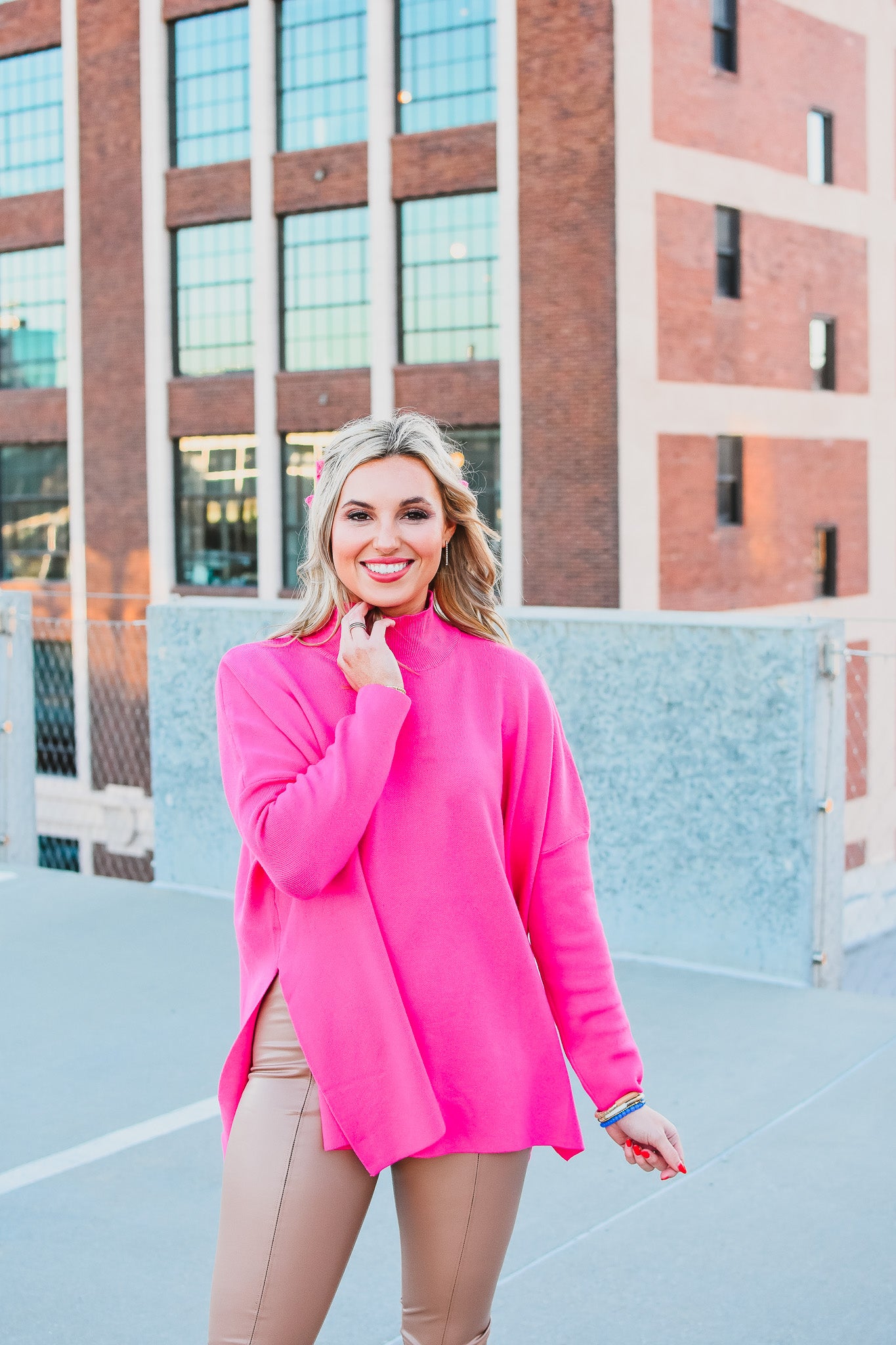 Jessica Sweater in Hot Pink