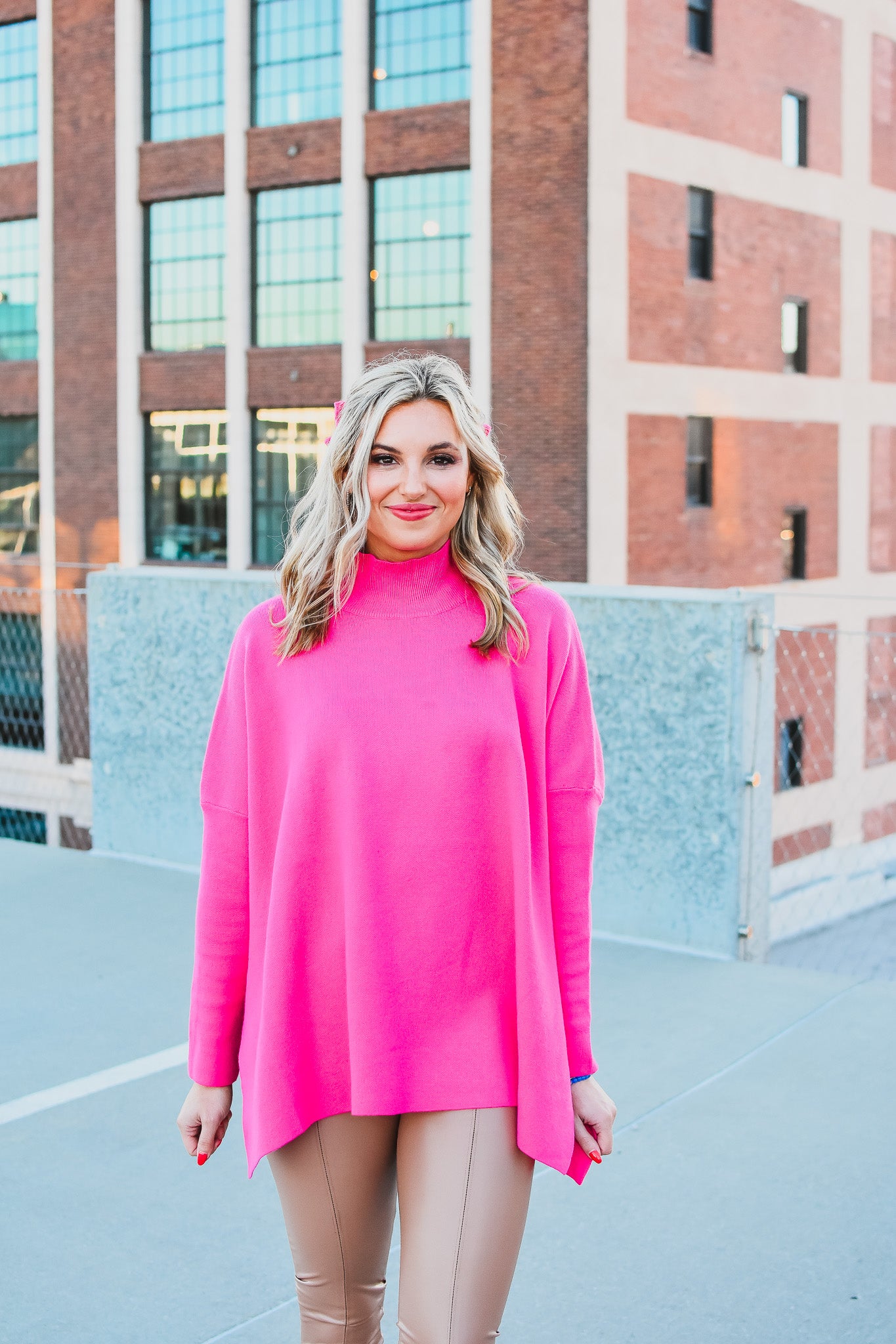 Pink metallic outlet sweater