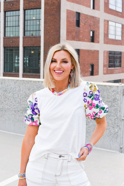 Michaela Floral Puff Sleeve Top