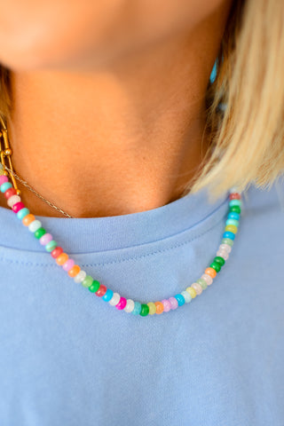 Rainbow Necklace Luxe - Confetti Gemstone