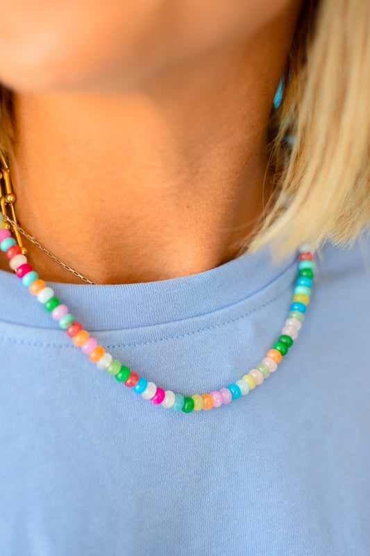 Rainbow Necklace Luxe - Confetti Gemstone