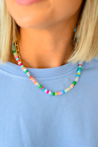 Rainbow Necklace Luxe - Confetti Gemstone