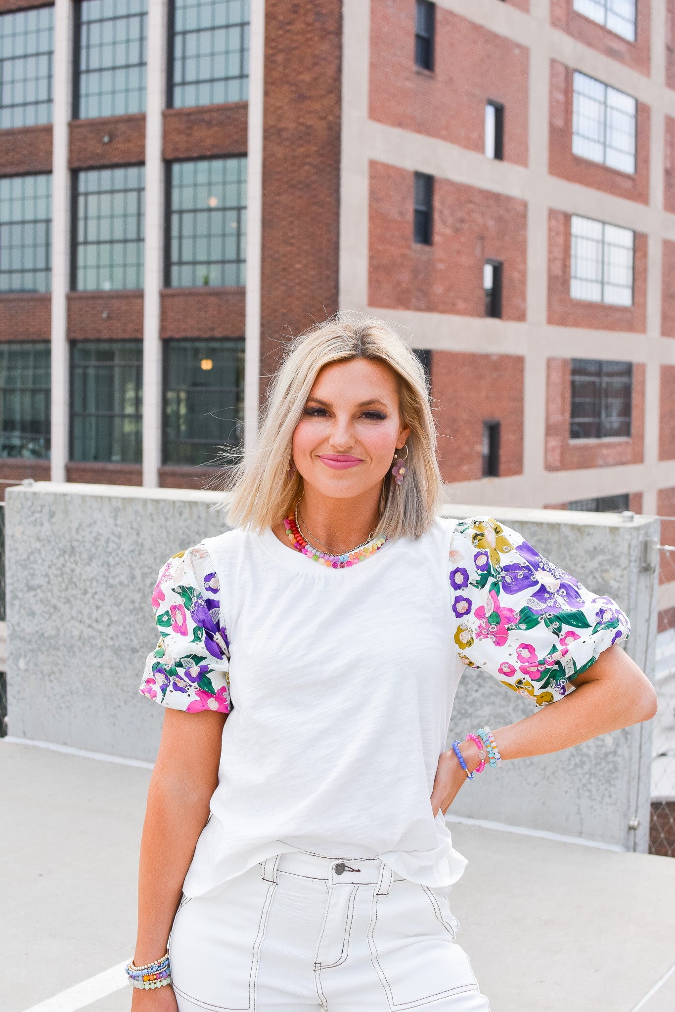 Michaela Floral Puff Sleeve Top