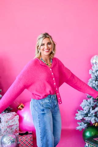 Piper Cardigan - Hot Pink RESTOCK