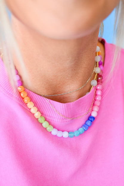 Rainbow Necklace Luxe - Multi Gemstone RESTOCK