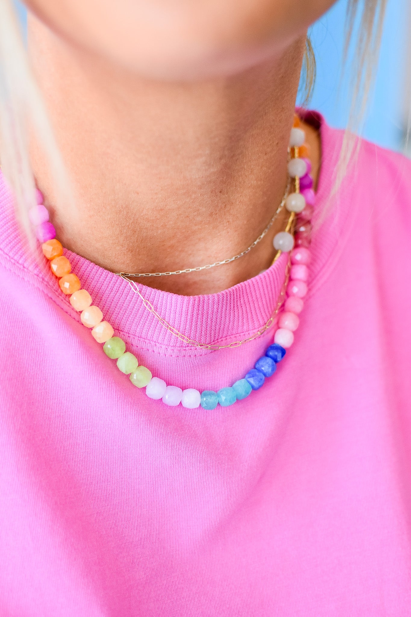 Rainbow Necklace Luxe - Multi Gemstone RESTOCK