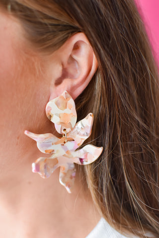 Flora Earrings - Peach Bloom