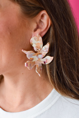 Flora Earrings - Peach Bloom