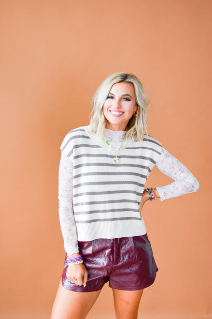 Lorelei Striped Sweater in Oatmeal