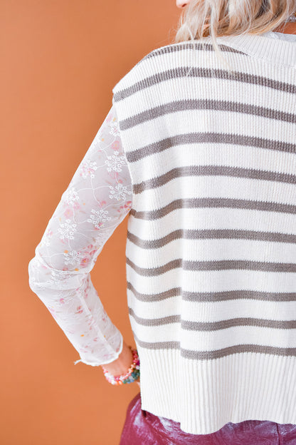 Lorelei Striped Sweater in Oatmeal