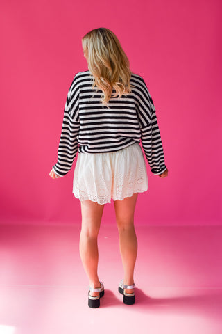 Piper Cardigan - Black & White Stripe RESTOCK