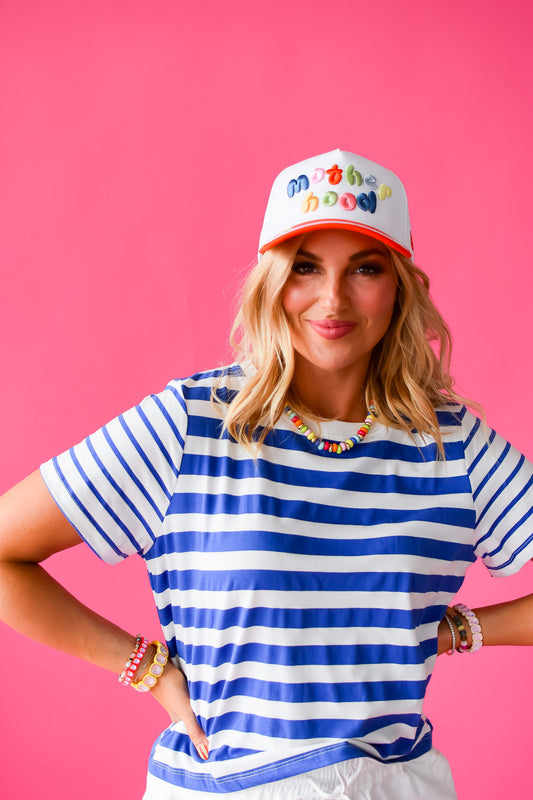 Celina Stripe Tee in Blue