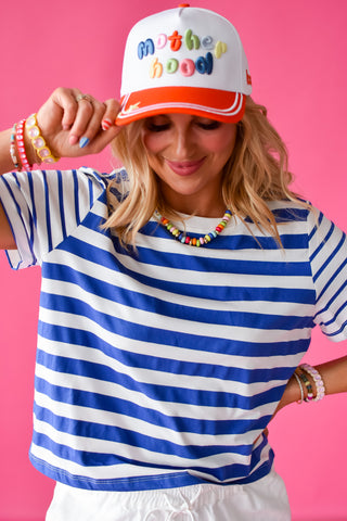 Celina Stripe Tee in Blue