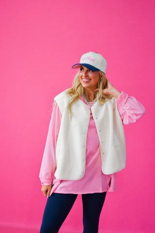 Caroline Sherpa Vest in Vanilla