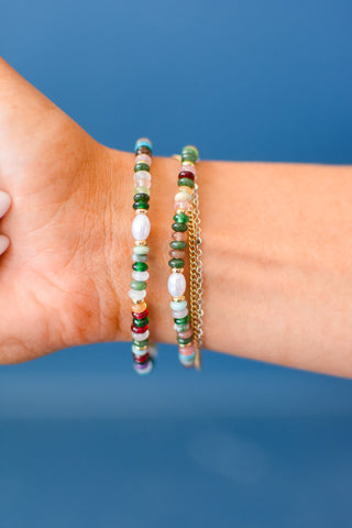 Rainbow Bracelet Luxe - Cherry Pearl