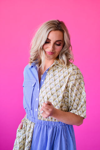 Margot Mix Print Midi Dress