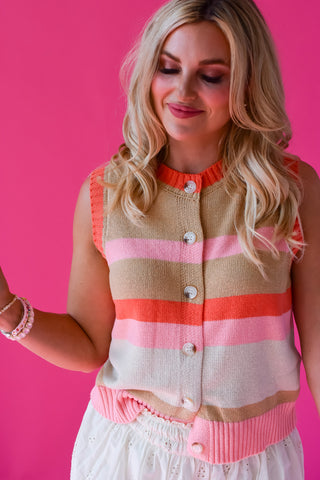 Kylie Stripe Sweater Vest