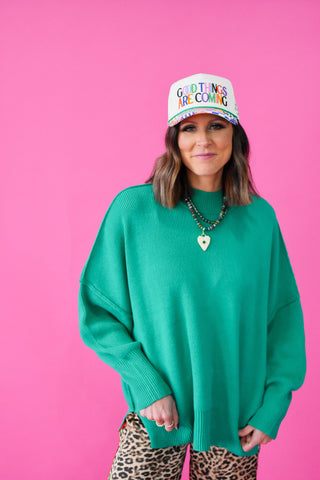 DOORBUSTER Bradie Sweater in Kelly Green