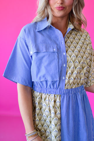 Margot Mix Print Midi Dress