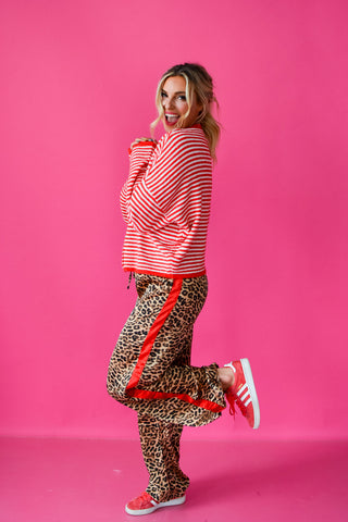 Piper Cardigan - Red Mini Stripe