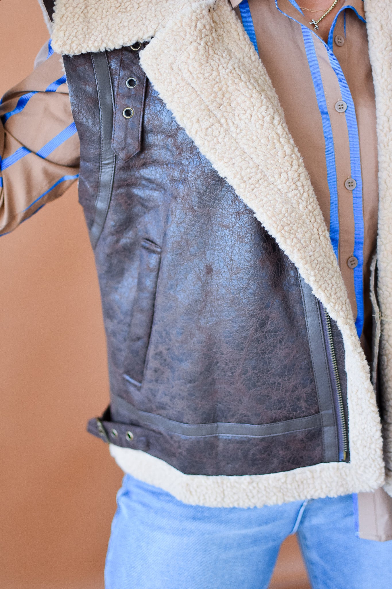 Ezra Faux Shearling Vest