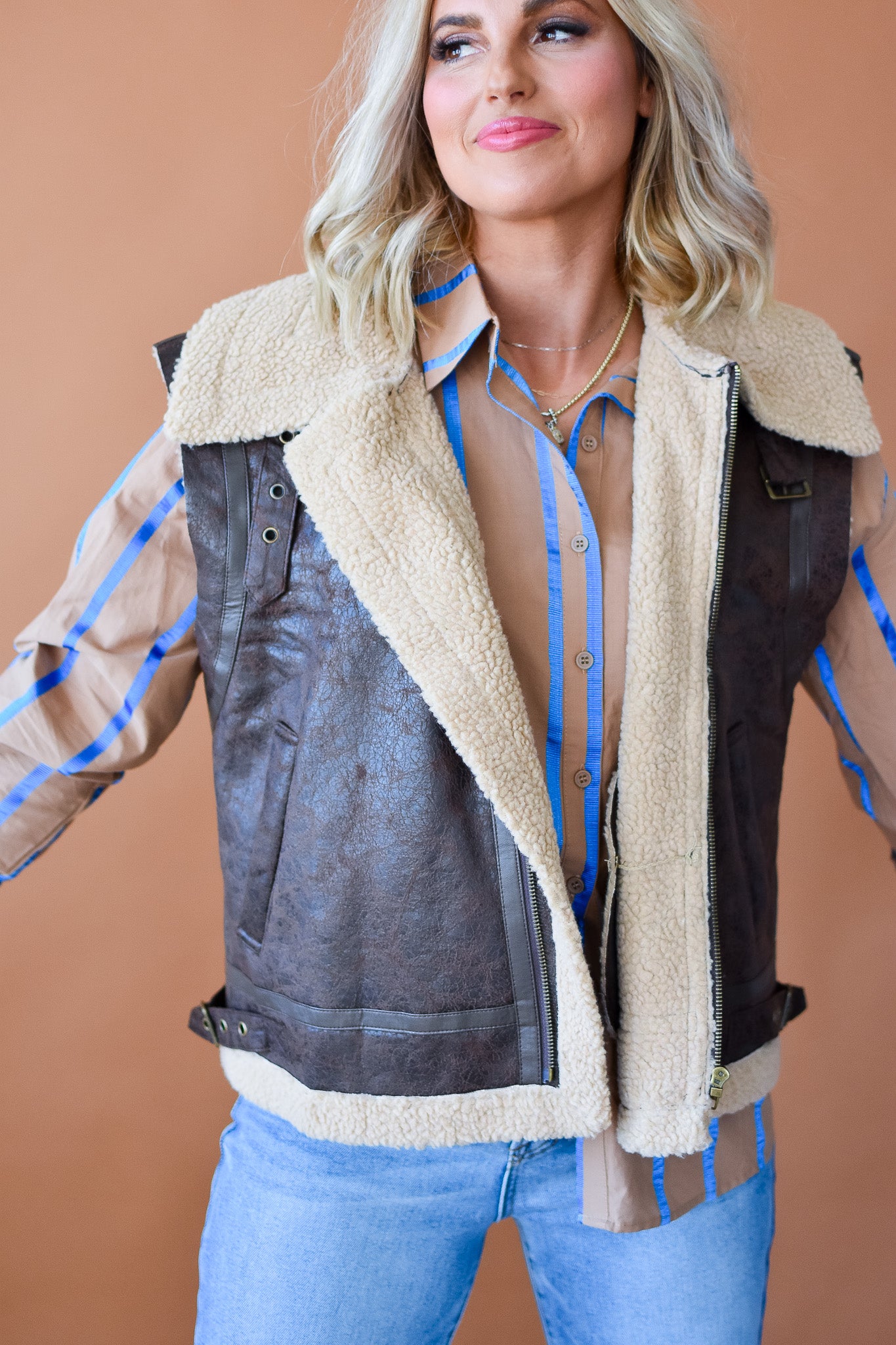 Ezra Faux Shearling Vest