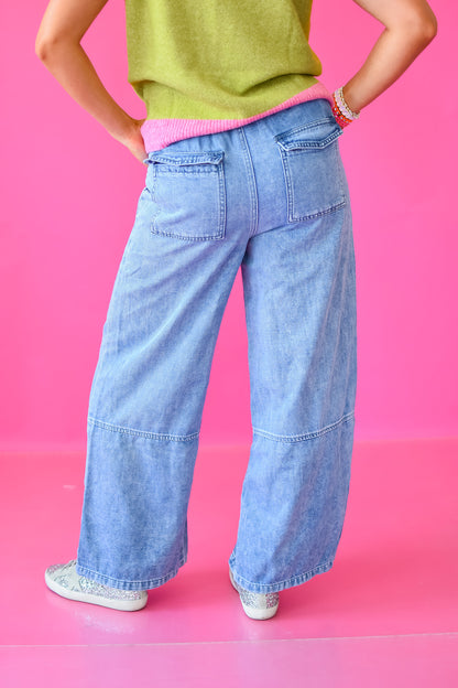 Peggy Wide Leg Drawstring Denim