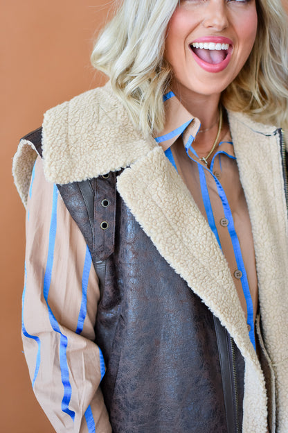 Ezra Faux Shearling Vest