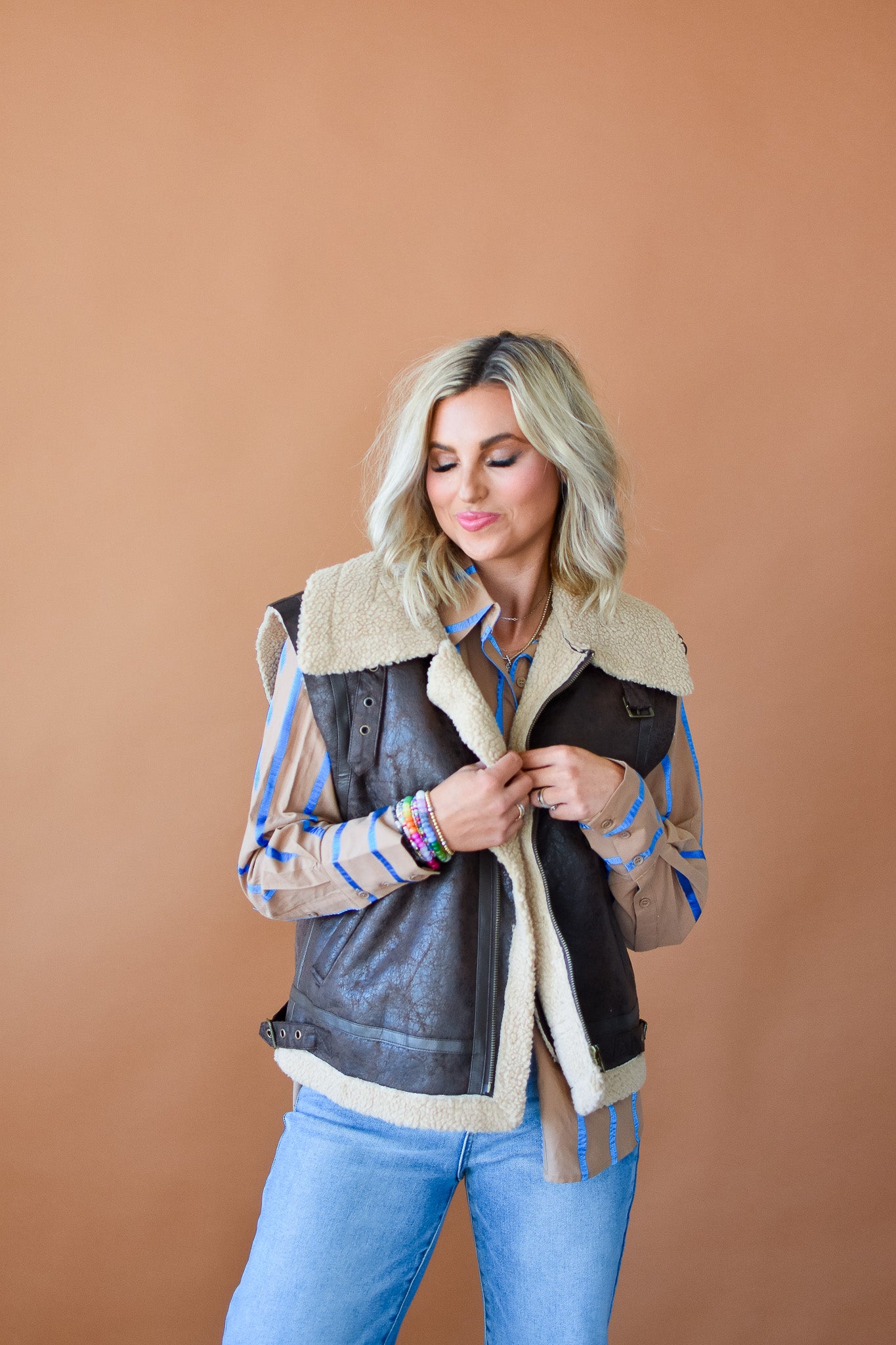 Ezra Faux Shearling Vest