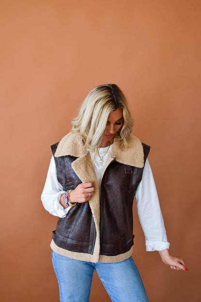 Ezra Faux Shearling Vest