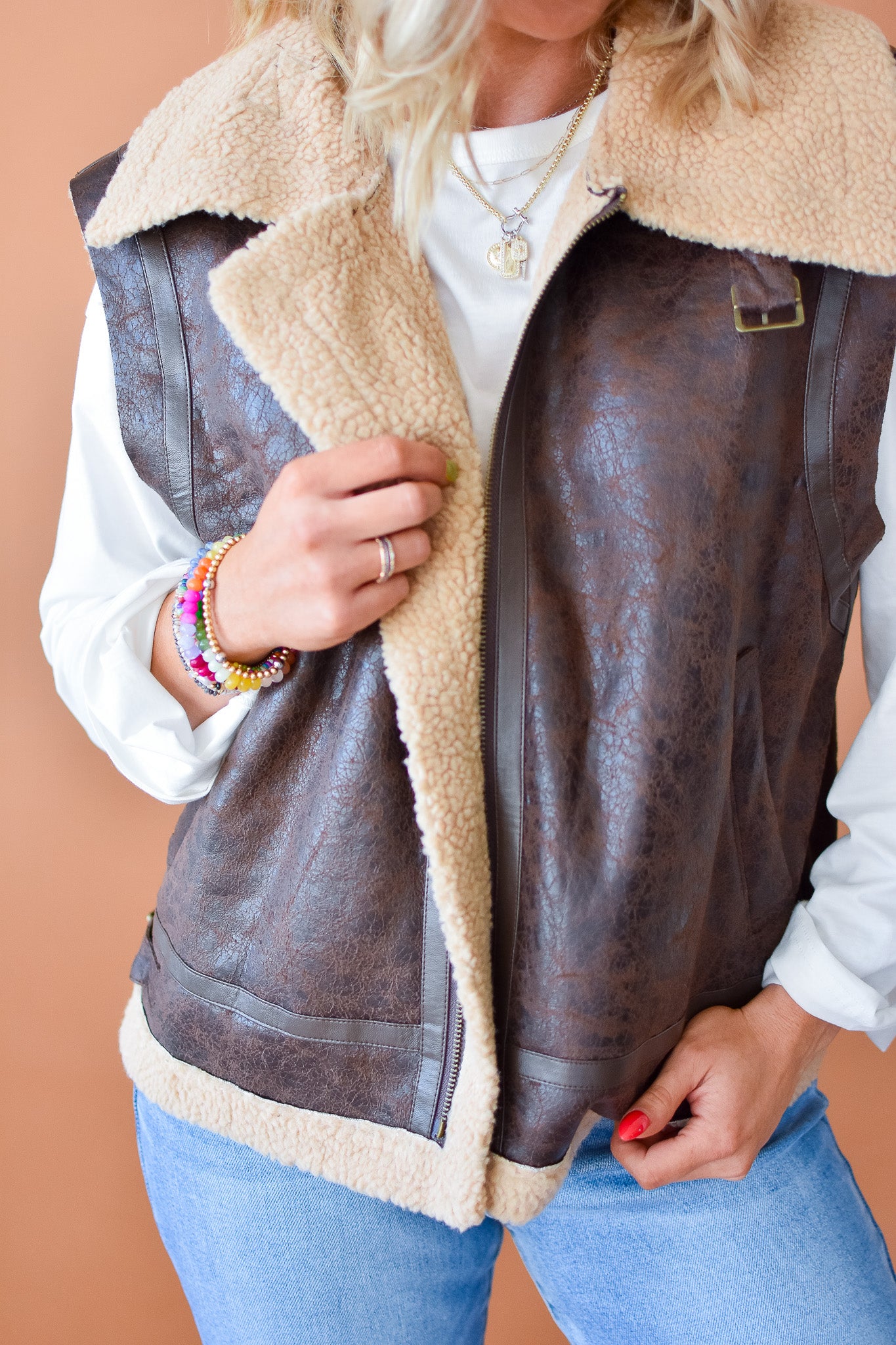 Ezra Faux Shearling Vest