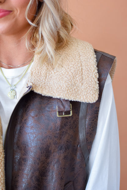 Ezra Faux Shearling Vest