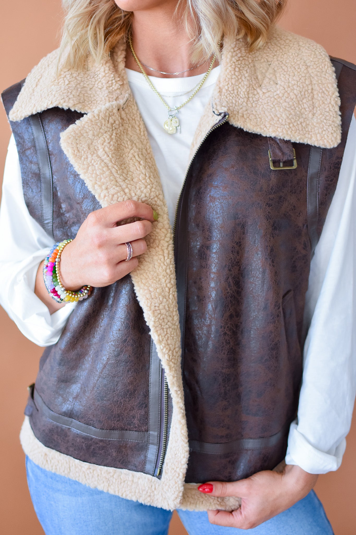 Ezra Faux Shearling Vest