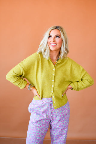 Piper Cardigan in Chartreuse RESTOCK
