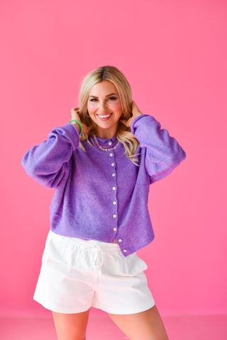 Piper Cardigan in Purple RESTOCK