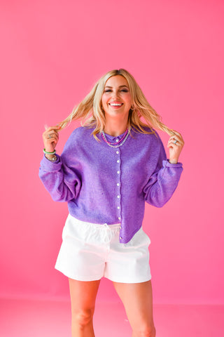 Piper Cardigan in Purple RESTOCK