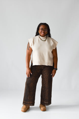 Dana Short Sleeve Sweater in Oatmeal