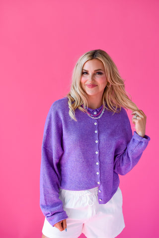 Piper Cardigan in Purple RESTOCK