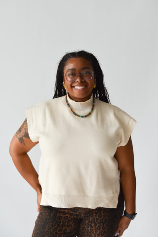 Dana Short Sleeve Sweater in Oatmeal