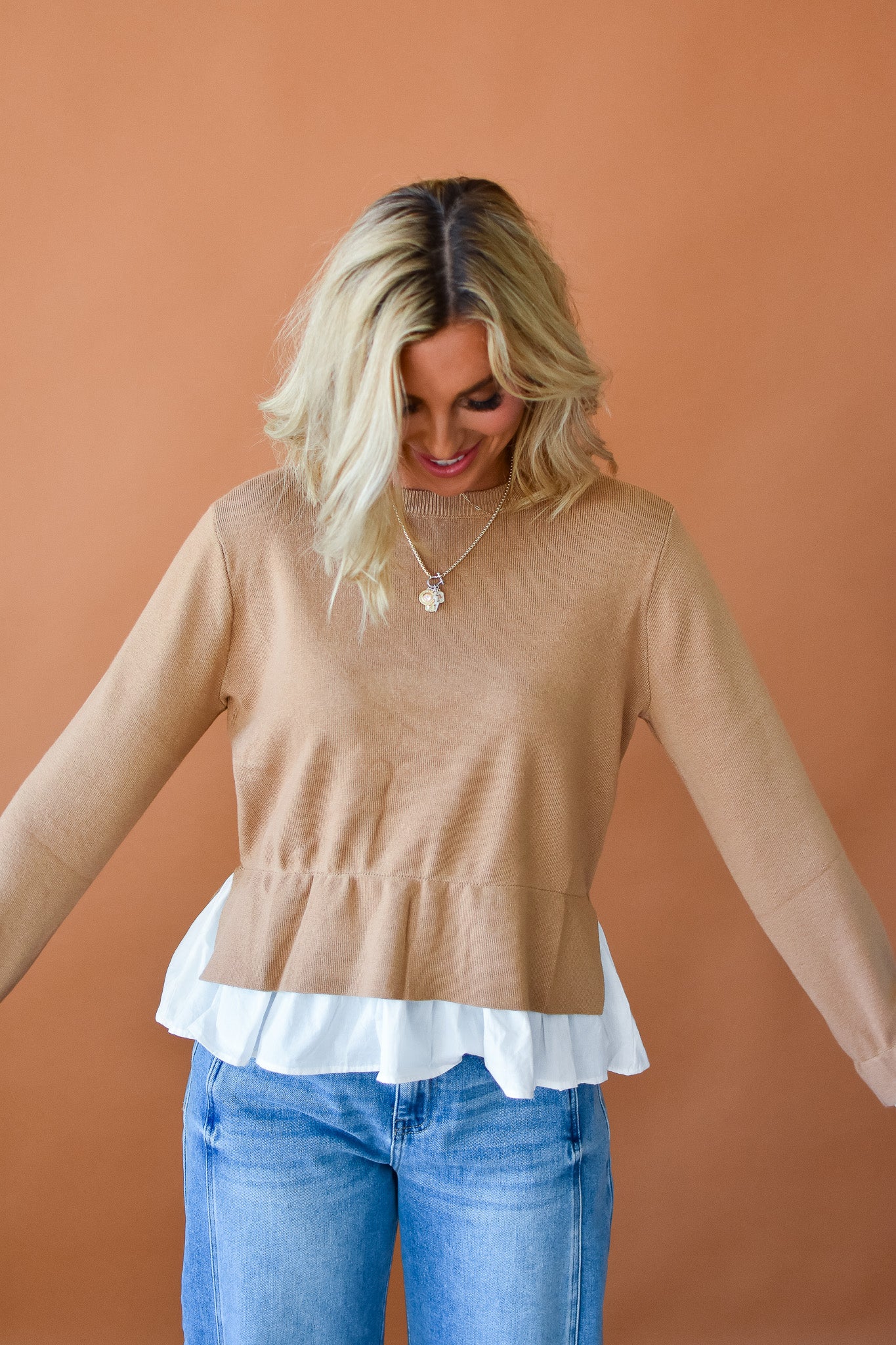 Lucy Layered Peplum Sweater