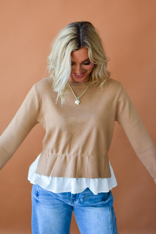 Lucy Layered Peplum Sweater