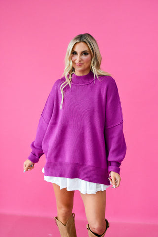 DOORBUSTER Bradie Sweater in Light Plum