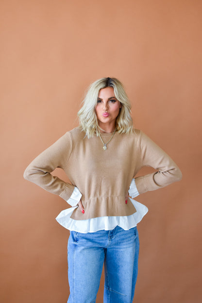 Lucy Layered Peplum Sweater