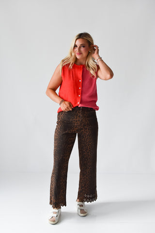 Alexa Leopard Cut Out Pants