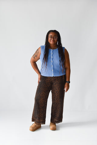 Weston Knit Sleeveless Sweater in Blue