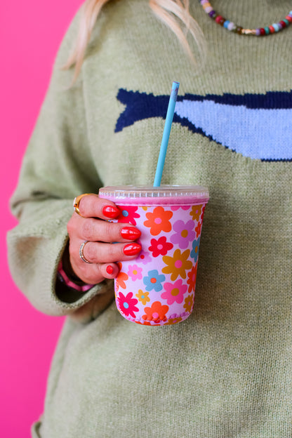 Coffee Sleeve 16 oz -Retro Florals
