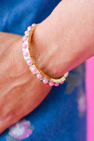 Maeve Bracelet - Gold + Pink Pearl