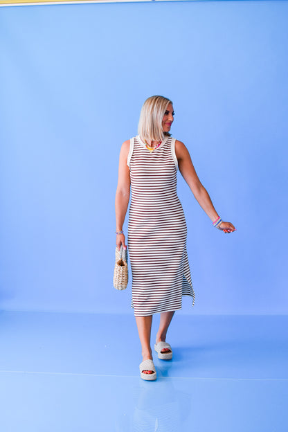 Elizabeth Striped Midi Dress